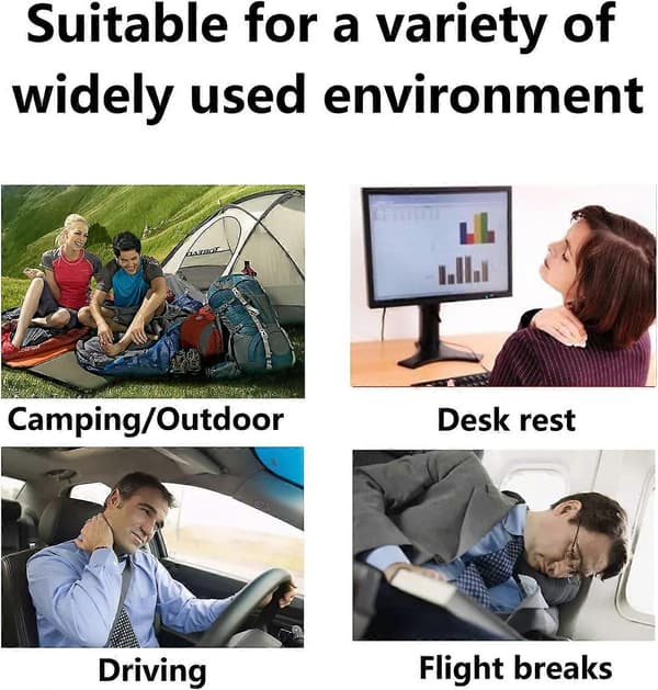 3-pakning oppblåsbare campingputer, kompakt luftblåsing for strand, solseng, soling, backpacking, fotturer - (grå)