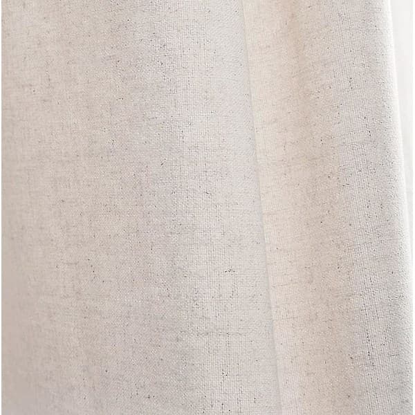 Rustikt flæset badeforhæng, hør-blanding badeforhæng til badeværelse, natur, 183 x 183 cm
