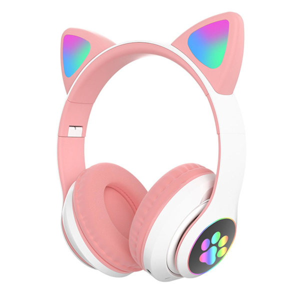 Rgb Katteøre Hodetelefoner Søte Multifunksjon Hifi Stereo Lyd Tung Bass Trådløs Bluetooth 5.0 Headset For Gaming Musikk