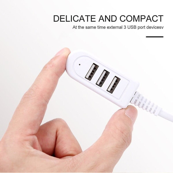 Ryra 3usb Port Hub Universal 3a Laddare Converter Extension Mini USB Dockningsstation USB Hub Digital Datakabel För Dator 30cm white