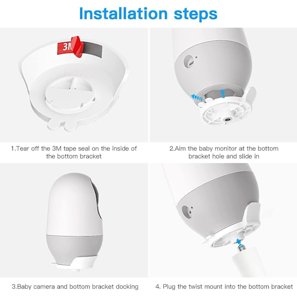 Babymonitorfeste er egnet for babymonitor, fleksibel monteringsfeste for babymonitor