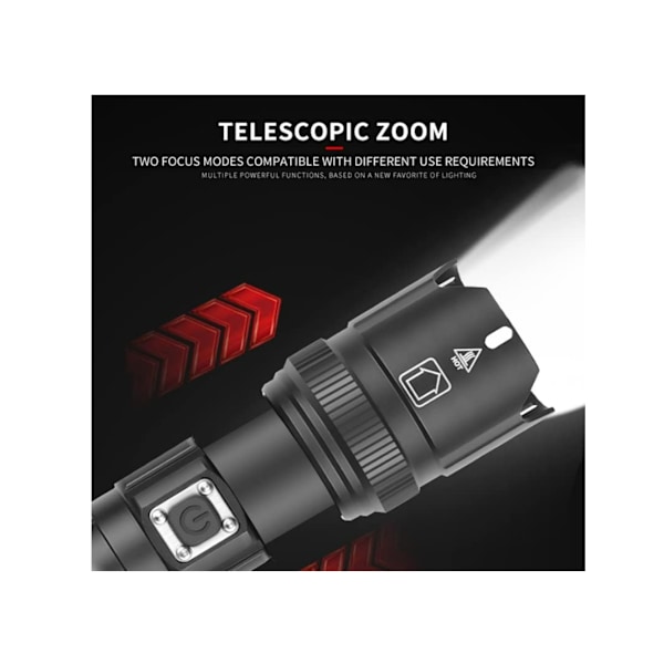 LED Ficklampa Xhp100 USB Uppladdningsbar Ficklampa Lampa Vattentät Arbetsbelysning Ultraljus Lampa För Camping Vandring