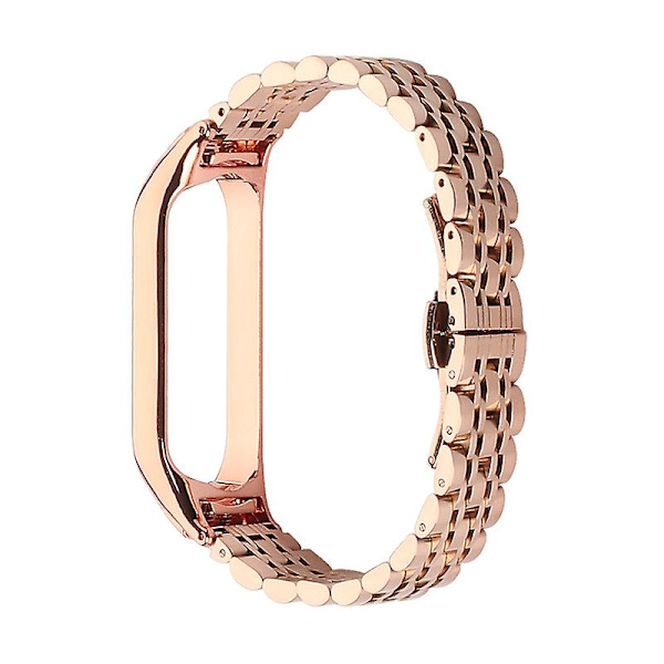 Hihna metalli ruostumaton teräs Mi Band 6 Xiaomi Mi Band 7 6 5 hihnan kanssa yhteensopiva ranneke Ranneke Mi Band 5 4 3 tarvikkeet For Mi band 4 Rose gold 2