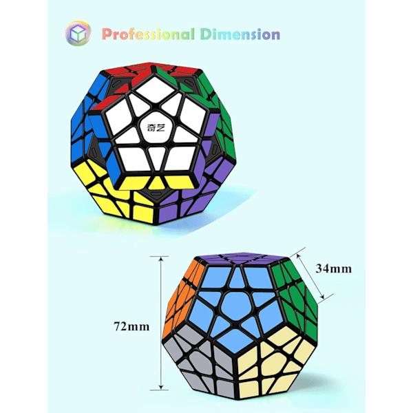 Dodekahedron Kuutio, 3X3X3 Viisikulmainen Nopeuskuutio Dodekahedron Magic Cube Puzzle Leikki