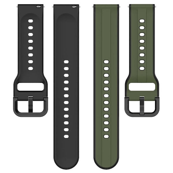 Samsung Galaxy Watch Active2 44mm 40mm urheilurannekkeet Dual 20mm silikonivaihtohihna Dark Green Black B Samsung Galaxy Watch A