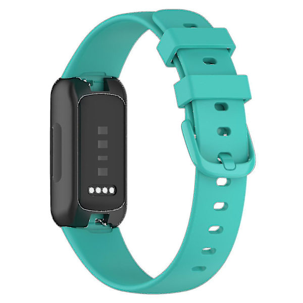 For Fitbit Inspire 3 Solid Silikon Watch Band Pin Buckle Wrist Strap Replacement, Størrelse: L Green, Teal Green C Fitbit Inspire 3