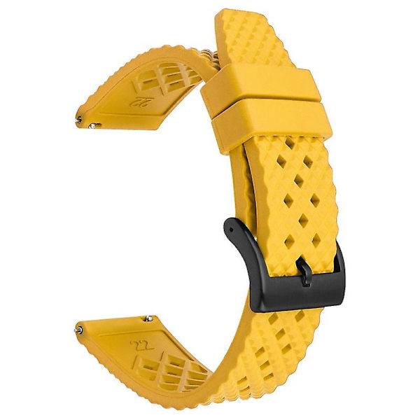 För Huawei Watch GT 3 42mm/ GT 3 Pro 43mm klockarmband 20mm fluorogummiarmband Yellow Black Buckle