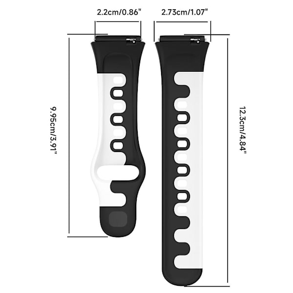 Ersättningsband Smartwatch Mjuk andningsrem Passform för Watch3 Lite Active Black white
