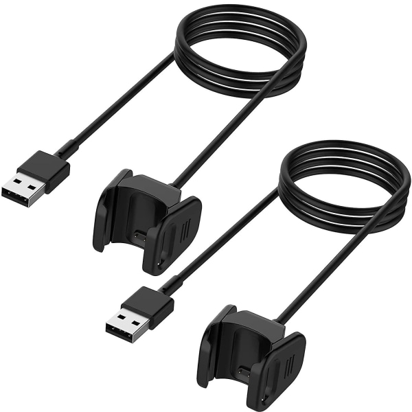 Ladekabel kompatibelt med Fitbit Charge 4, 2-pak 3,4 ft erstatnings-USB-opladerkabel Ledningsklip Docktilbehør Adapter Fitbit-opladerkabel 2 pack