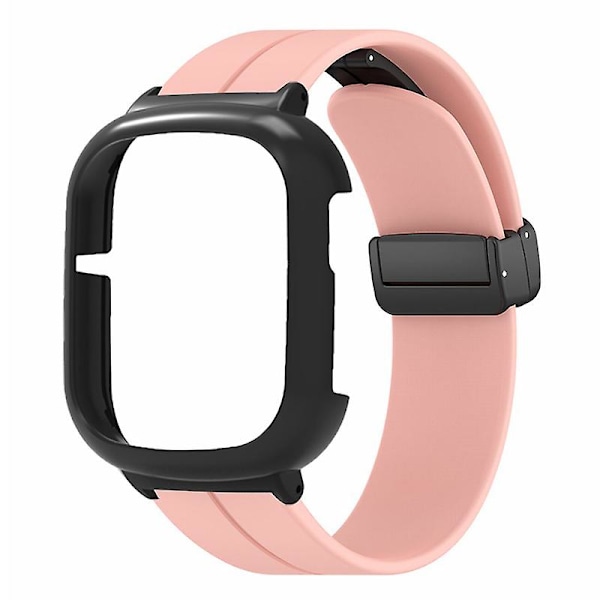 Klockarmband Magnetiskt Spänne Silikon Armband För Honor Watch 4, Med Klockfodral Pink