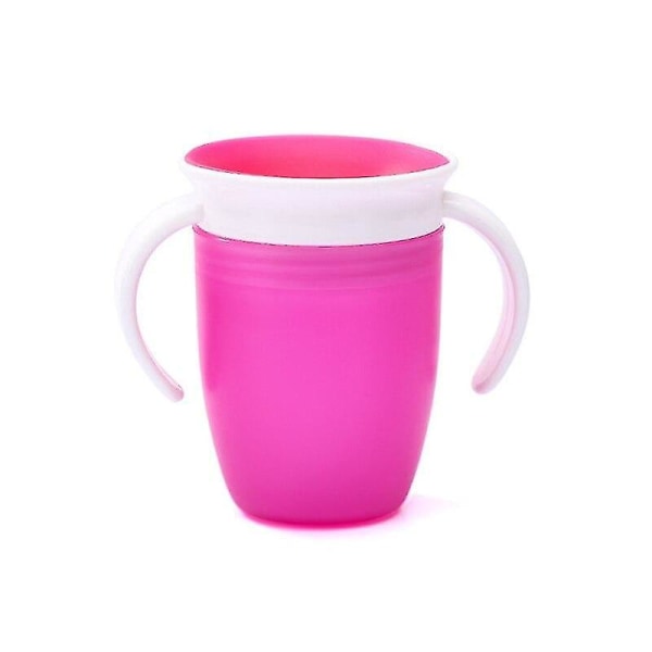 360 grader roterad läckagesäker baby drickskopp med dubbla handtag Rose