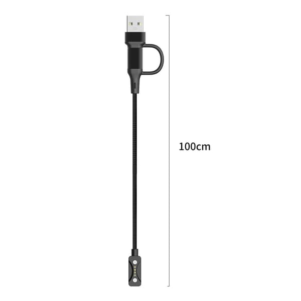 Oplader til Polar Vantage V3/M3, 2-i-1 nylonvævet kabel (kompatibel)