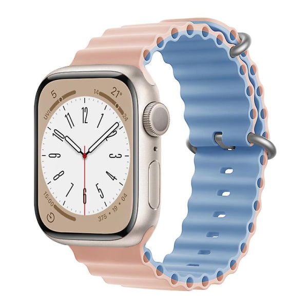 Ranneke Apple Watch Ultra Band 49mm 44mm 40mm 45mm 41mm 42mm 45mm kelloranneke silikonirannekoru Iwatch Series 7 8 4 5 6 3 Se 38mm 40mm 41mm Starlight-Blue