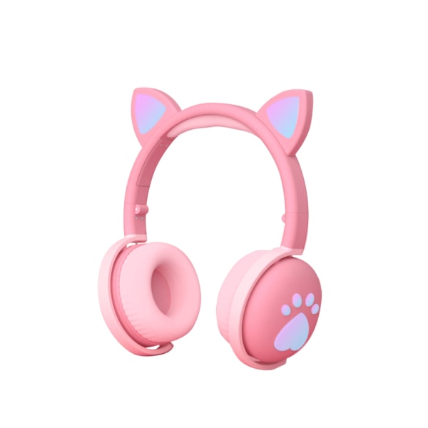 Lasten Bluetooth kuulokkeet Kawaii Cat-korva LED-valaistut langattomat taitettavat kuulokkeet 3,5 mm:n liittimellä Bluetooth 5.0 syntymäpäivälahjaksi Pink