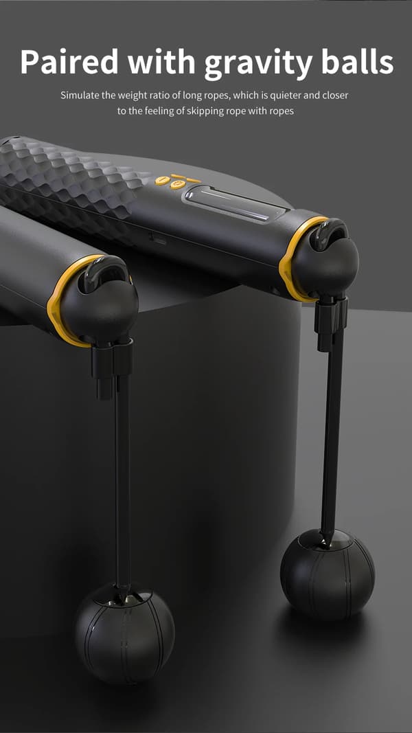 Trådløst digitalt hoppetau USB kaloriteller justerbar Black