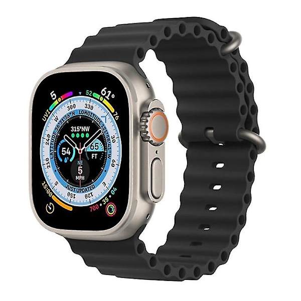 Rannekkeet Ocean-ranneke Apple Watch Ultra 49mm/Series 8/7 45mm/6/5/4/SE/SE (2022) 44mm/3/2/1 42 Black, Black G Apple Watch Ultra 49mm