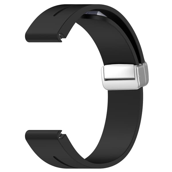 Silikon 26mm Fällbart Silver Spänne Klockarmband För Garmin Fenix 7x/7x Solar/tactix 7 Pro Black