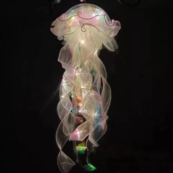 Jellyfish Lille Nattelys Realistisk Soveværelse Lys Lampe DIY til Værelse Dekoration White