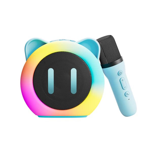 Bluetooth Karaoke-högtalare med 1 trådlös mikrofon (blå)
