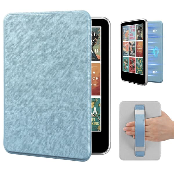 Fodral för Kindle Paperwhite 12:e generationen 2024 – Auto Sleep Wake med handrem Light blue