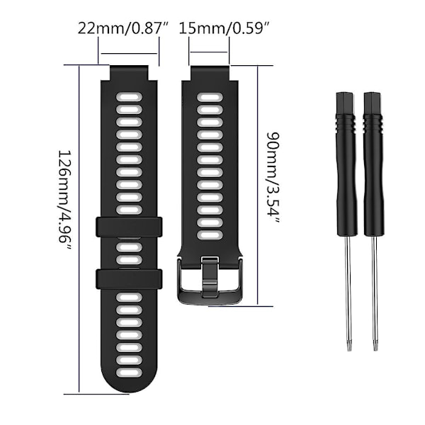 Armband Stålspänne Silikonrem för Garmin-Forerunner 735xt/220 för Smart W Black red