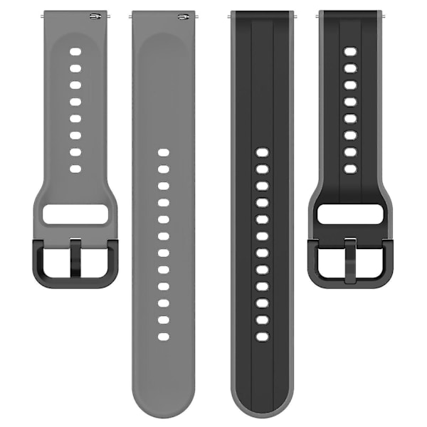 Samsung Galaxy Watch Active2 44mm 40mm urheilurannekkeet Dual 20mm silikoniset vaihdettavat rannekkeet Black Grey K Samsung Galaxy Watch A