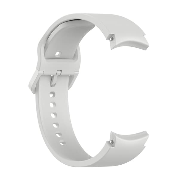 Silikone urrem til Samsung Galaxy Watch4 40mm / 44mm fladt spænde Silver Grey