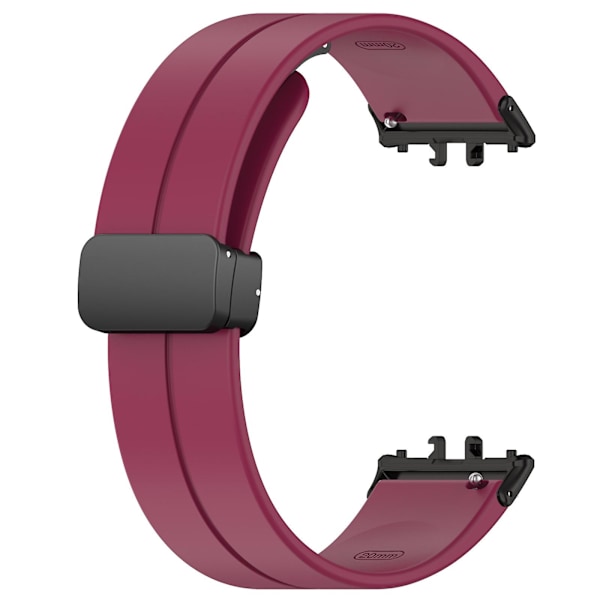 For Samsung Galaxy Fit3 SM-R390 Silikonrem til erstatning av håndleddsstropp med foldespenne Wine Red