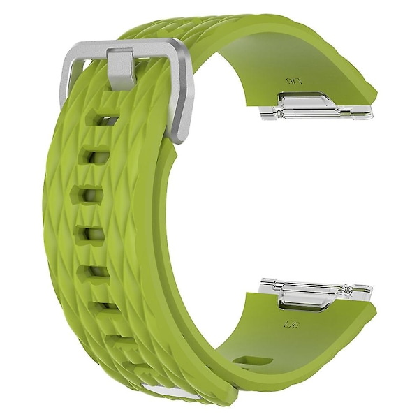 For Fitbit Ionic Dragon Scale Texture Silikonurrem med Spænde, Størrelse:S(Hvid) S Lime Green