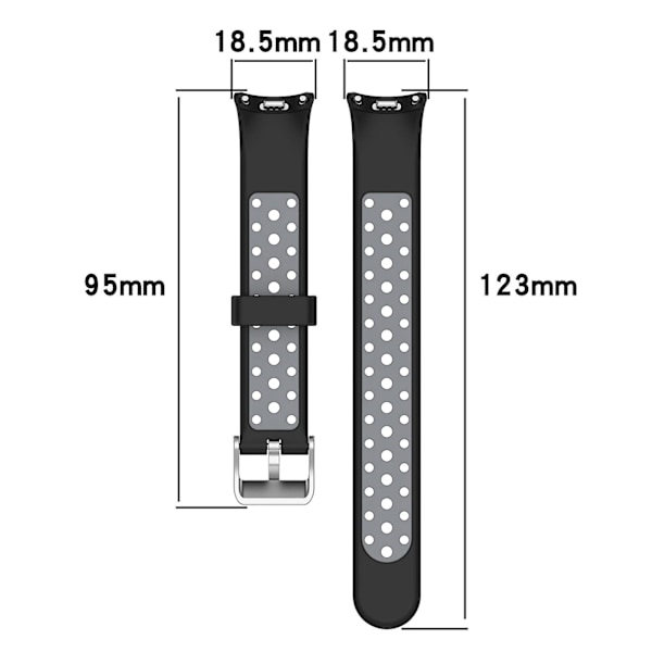 Dualfarget justerbar håndleddsrem i silikon for Xiaomi Smart Band 8 White Black