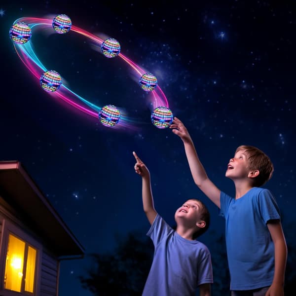 Flygende Ball Leke - Med Blendende Lys, Magisk Hover Spinner (Blå)