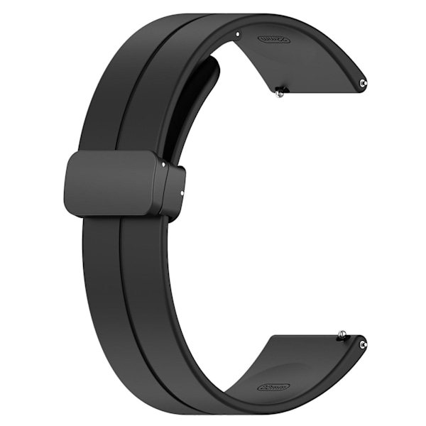 Magnetisk foldespenne 20mm silikonrem armbåndsur for Huami Amazfit Gtr Mini/ Gts 4/3/2 / Bip 3 Black