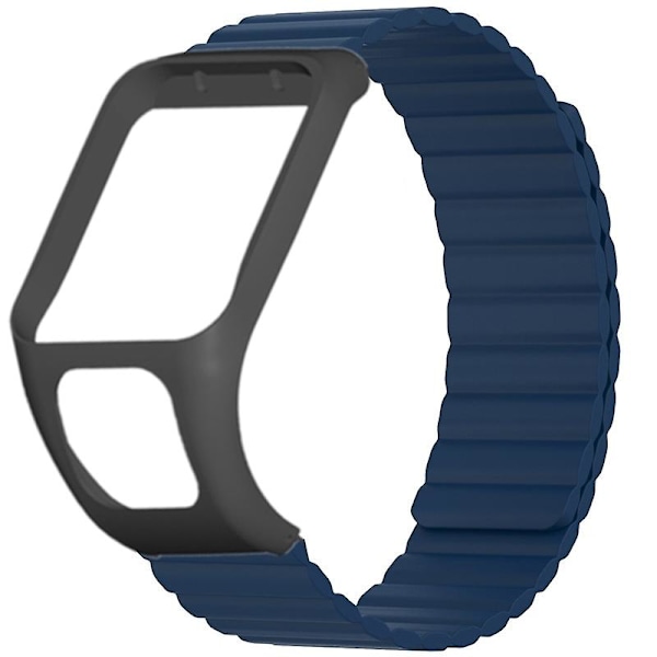 Silikon magnetiskt armband för TomTom Runner 2 / 3 / Spark / Adventurer, med fodral Midnight Blue