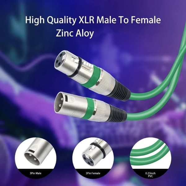 Adapter 3-pin XLR hann til XLR hunn mikrofonkabel balansert patchkabel (blå 2m) Blue 2m