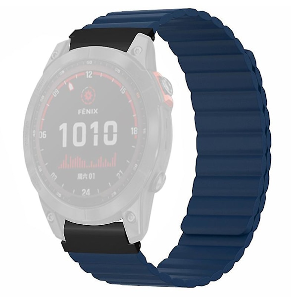 Vaihdettava magneettinen silikonihihna Garmin Fenix 7s/6s/5s -kellolle, 20 mm:n PC-liittimellä Dark Blue