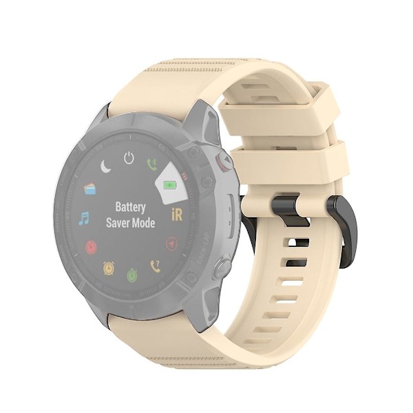 Virallinen tekstuuriranneke Garmin Fenix 6X 26mm:lle muovipainikkeella Beige