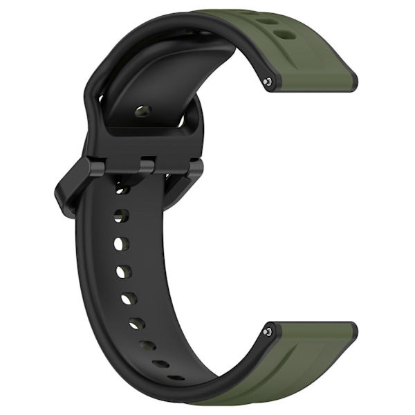 Til Samsung Galaxy Watch Active2 44mm 40mm Sport Remme Dobbelt 20mm Silikone Udskiftningsrem Dark Green Black B Samsung Galaxy Watch A