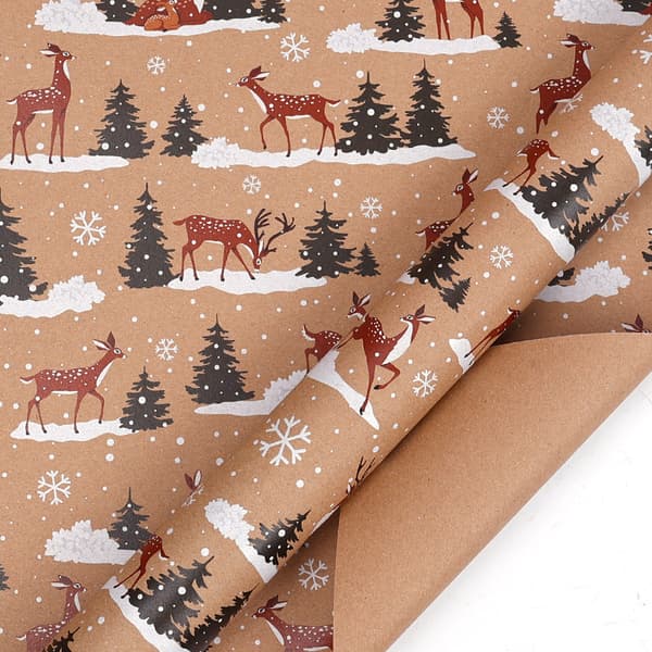 Presentpapper - 4 ark jul för vinterhelgen jul, 27,6 * 19,7 tum (09)