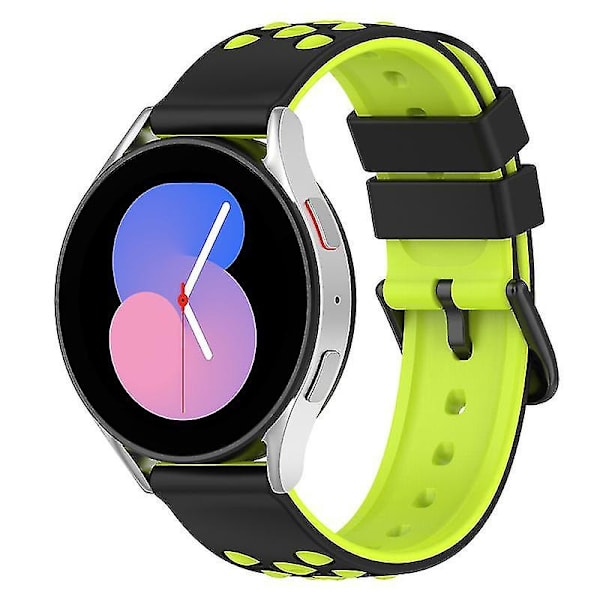 Samsungille, Huaweille, Huamille, Garminille, Polar-kellohihna 22mm kelloranneke useilla pyöreillä rei'illä Black Green F Garmin Forerunner 255