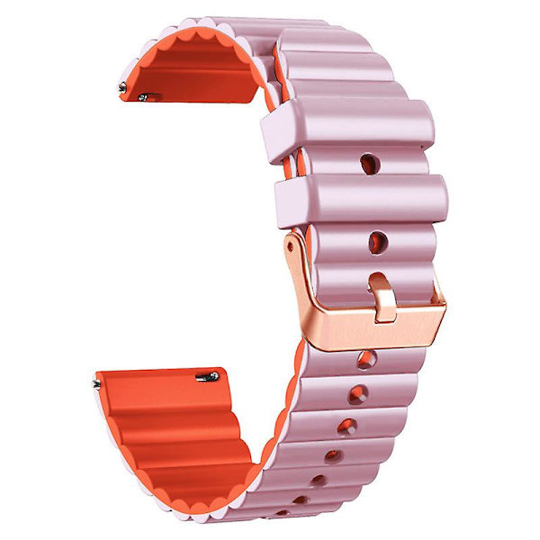 Vaakasuuntaiset raidat -ranneke Samsung Galaxy Watch6:lle / Watch6 Classicille / Watch 5 Prolle / Watch4:lle, kaksiväriset 20 mm silikonirannekkeet Light Purple Orange