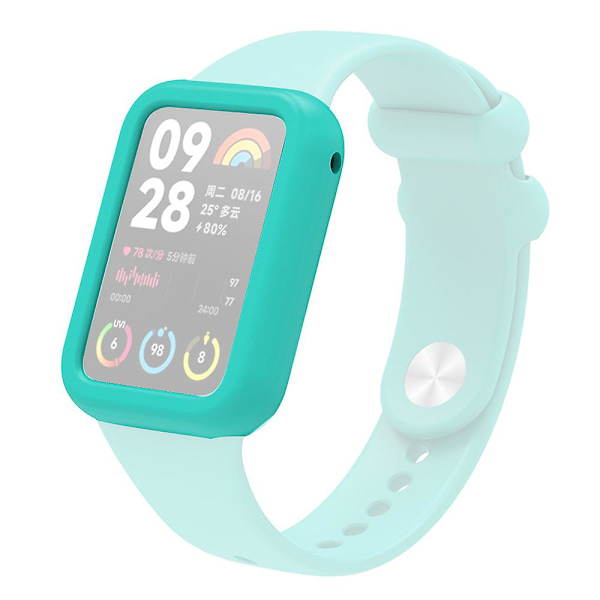 Blød silikoneetui til Xiaomi Smart Band 8 Pro, stødsikkert smartwatch-rammecover Mint Green