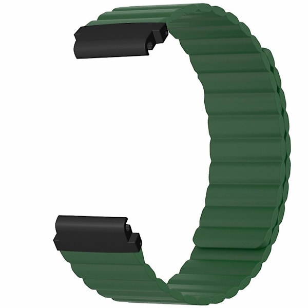 Magnetisk silikoneurrem til Garmin Fenix 7s/6s/5s, med 20mm pc-stik Army Green