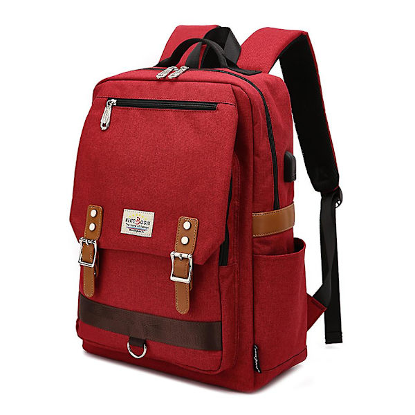 Laptop Skoleveske, Fritidsreisesekk, Bokveske Red and