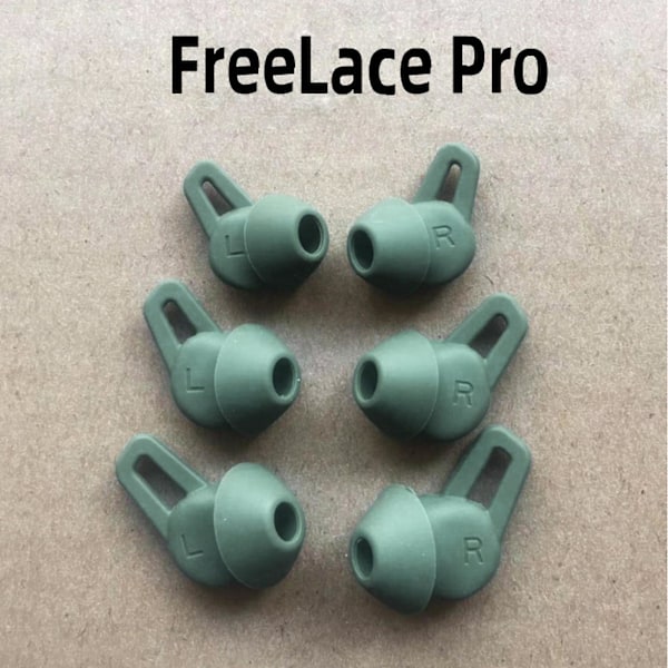 Silikonikorvatulpat Ear Buds Gels Eartips Freelace Pro -kuulokkeisiin Green large