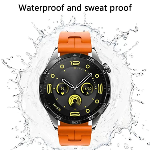 22mm flytande silikonklockarmband vattentätt armband för Huawei Watch Gt 4 / Gt 3 / Gt 2 46mm Orange