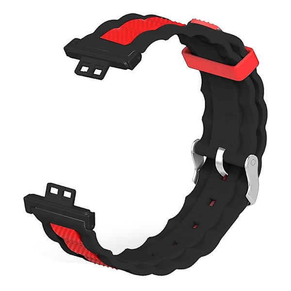 Dualfarvet bølgedesign silikone rem til Huawei Watch Fit / Watch Fit Special Edition Black Red