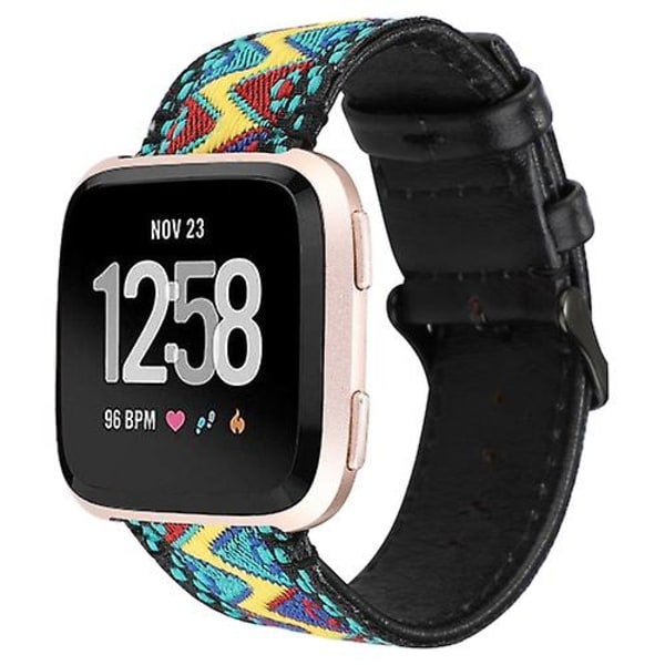 Til Fitbit Versa etnisk stil ægte læderurrem LEQ Fresh