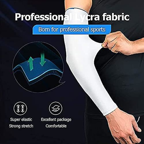 Nabelisen Sports Compression Arm Sleeves - Athletic &amp; Skytehylse for ungdom, menn og amp; Kvinner - Basketball, fotball, baseball. White X-Large