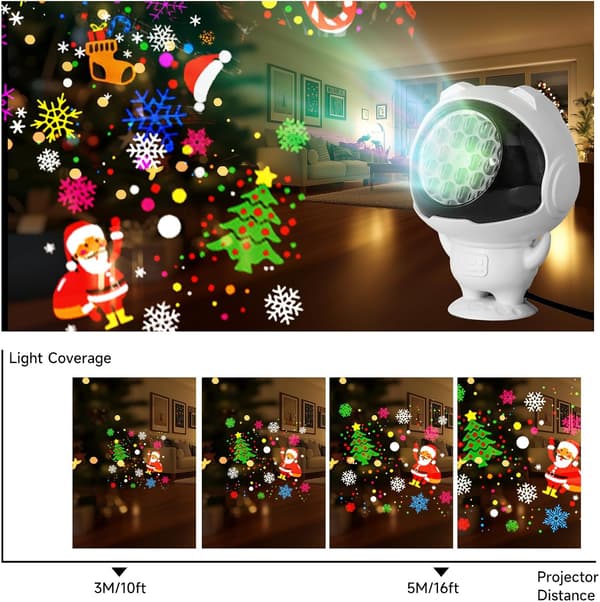 Projektor Julelys Innendørs/Utendørs Led-lys 16 Mønstre