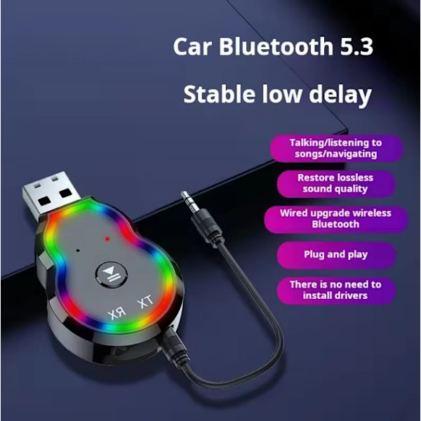 Bluetooth 5.3 USB-adapter för bil